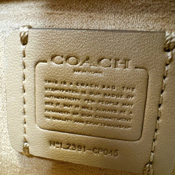 Coach CP045 Eliza Small Flap Crossbody IN Taupe - Picture 6 of 7